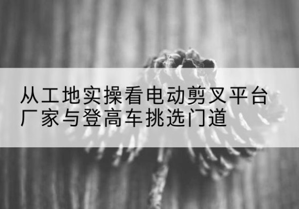 额济纳旗电动剪叉升降平台厂家-从工地实操看电动剪叉平台厂家与登高车挑选门道